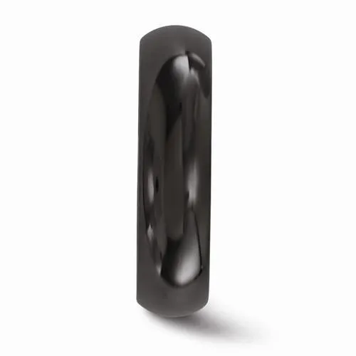 Edward Mirell Titanium Black Ti Polished Ring - 6mm