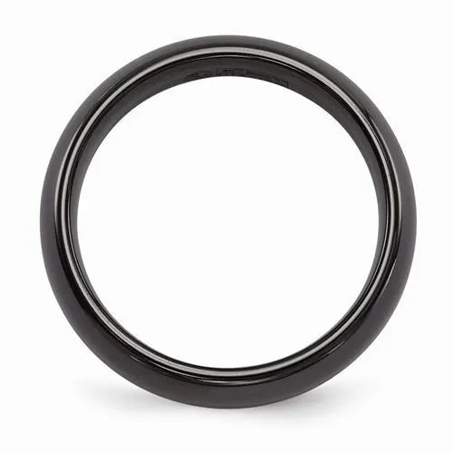 Edward Mirell Titanium Black Ti Polished Ring - 6mm