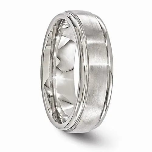 Edward Mirell Titanium Brushed & Polished Band - 7mm