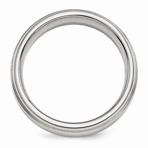 Edward Mirell Titanium Brushed & Polished Band - 7mm
