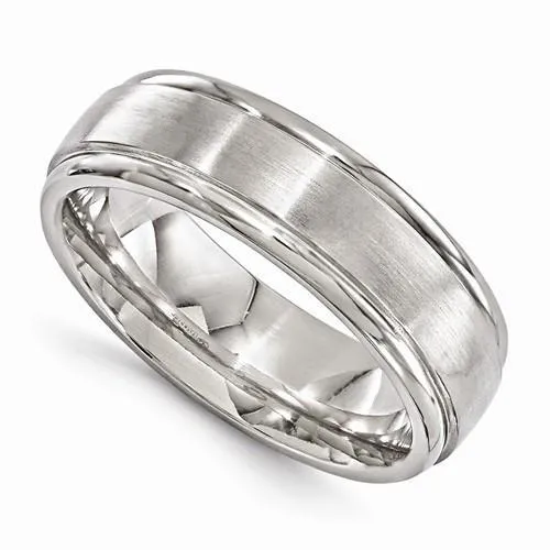 Edward Mirell Titanium Brushed & Polished Band - 7mm