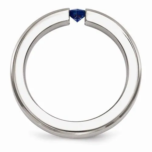 Edward Mirell Titanium Satin Finish w/ Sapphire - 4mm