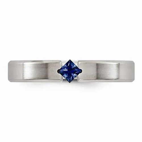 Edward Mirell Titanium Satin Finish w/ Sapphire - 4mm