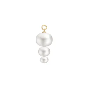 Elin 14K Gold Earring-Pendants w. White Pearls