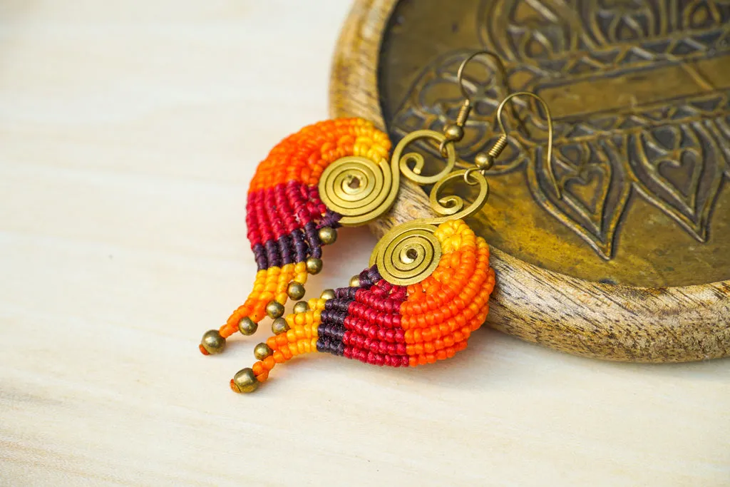 Ember Spiri Micro Macrame Boho Earrings