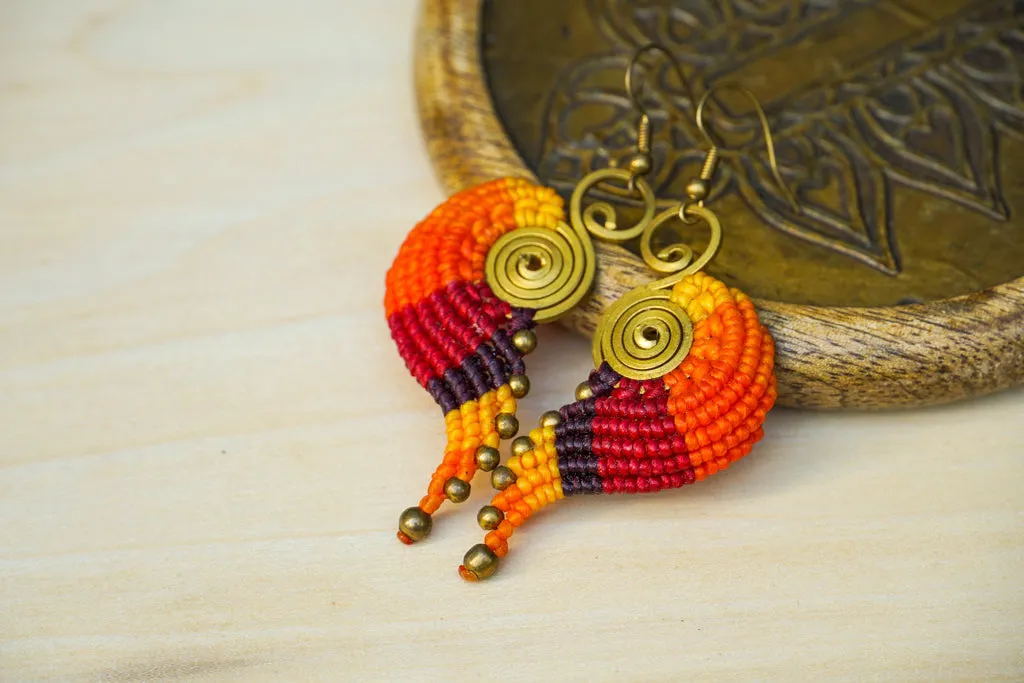 Ember Spiri Micro Macrame Boho Earrings