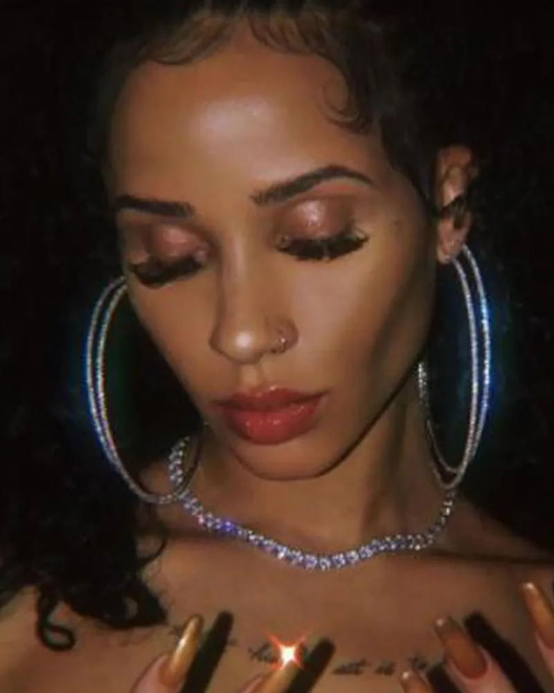 Exaggerated Rhinestone Hoop Earrings