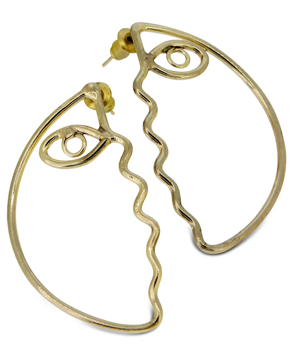 Fairtrade Abstract Face Earrings