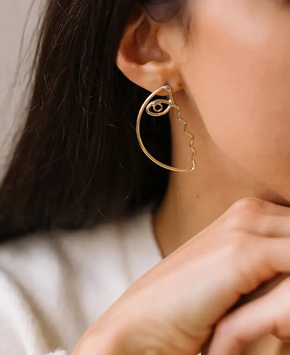 Fairtrade Abstract Face Earrings