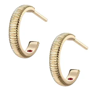 FColours of Love 18ct Yellow Gold Fluted Hoop Earrings