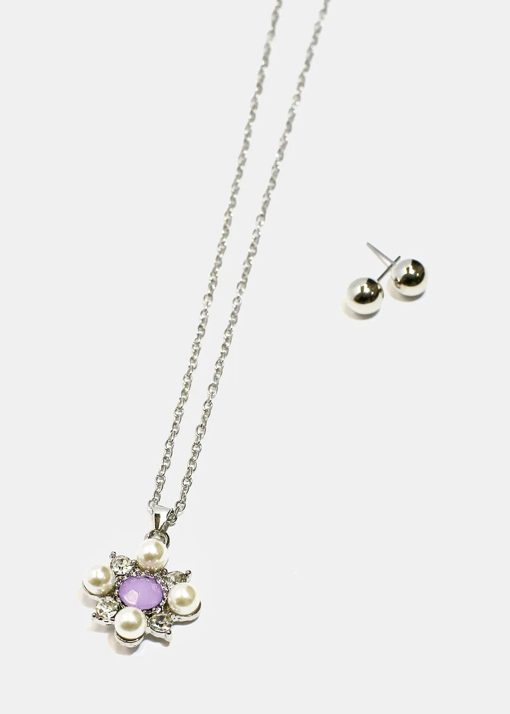 Flower Necklace & Earrings Set