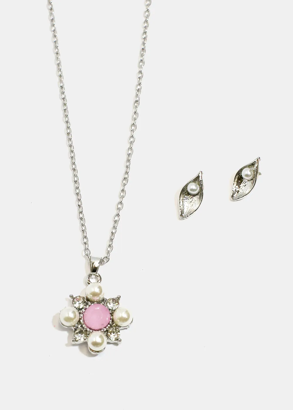 Flower Necklace & Earrings Set