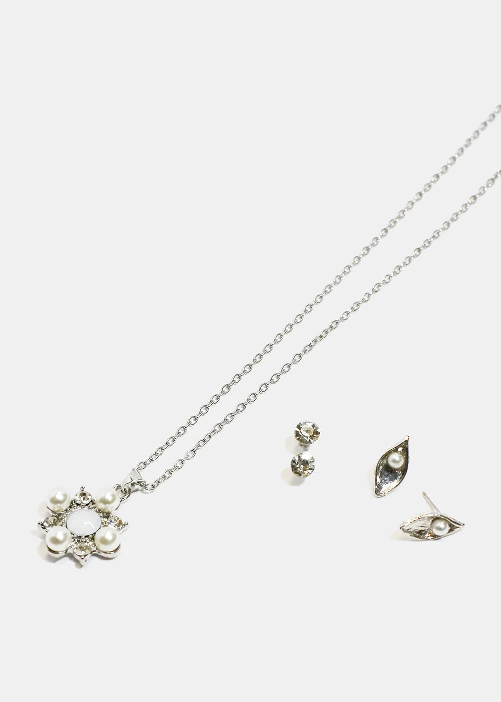 Flower Necklace & Earrings Set