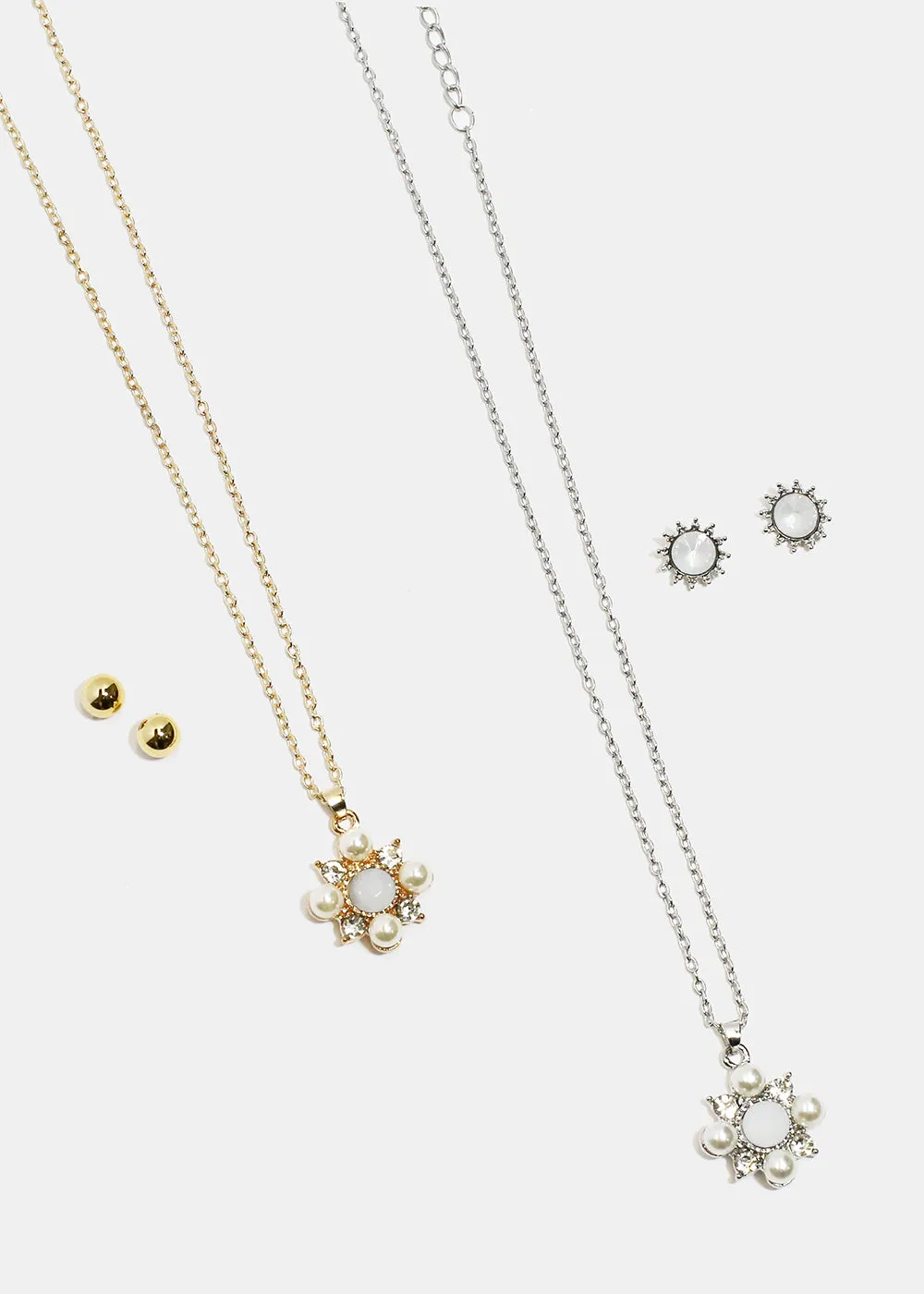 Flower Necklace & Earrings Set
