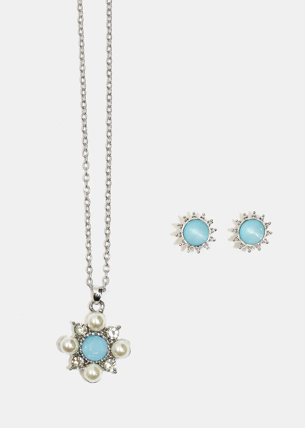 Flower Necklace & Earrings Set