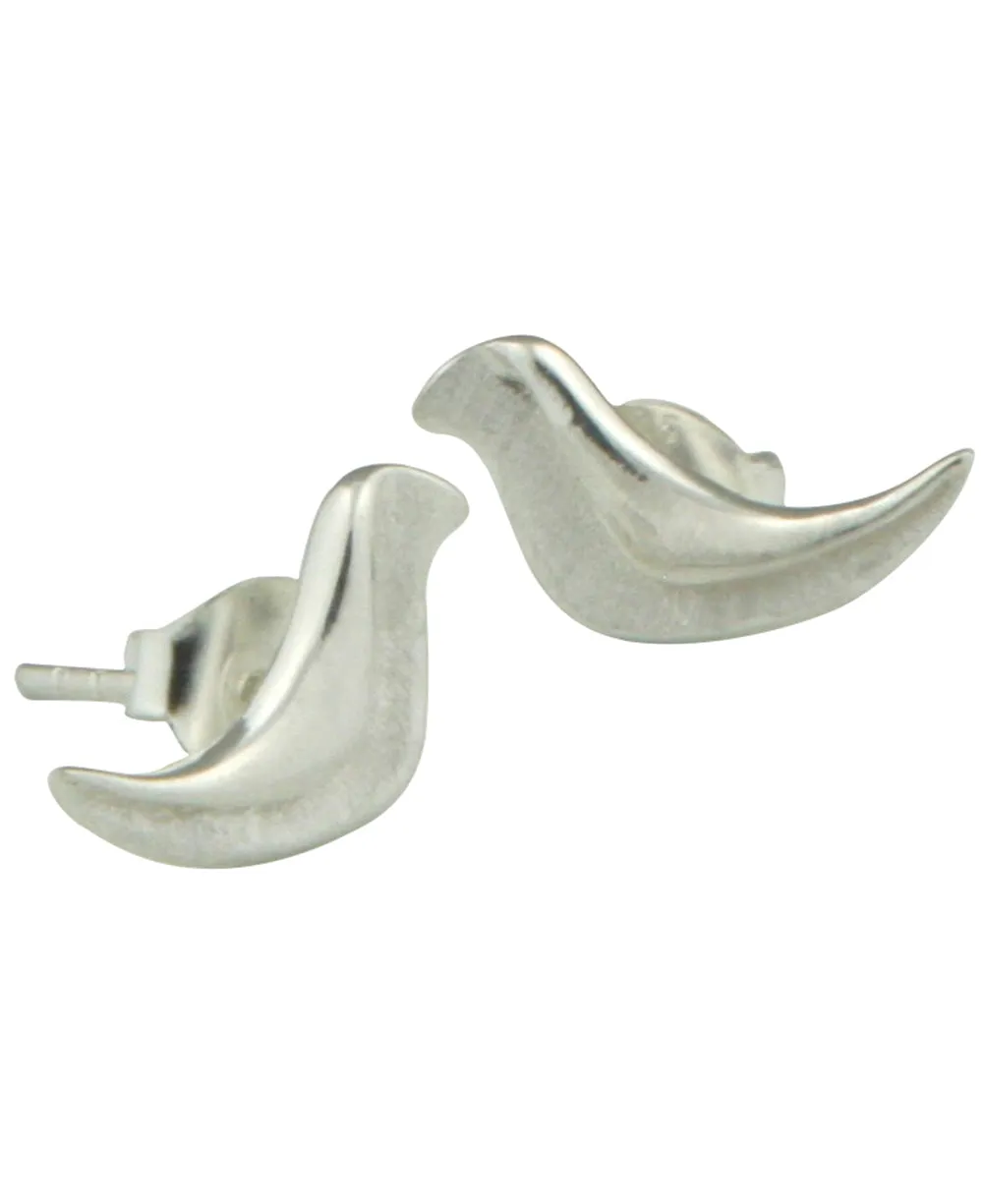 Fly Free Sterling Silver Bird Earrings