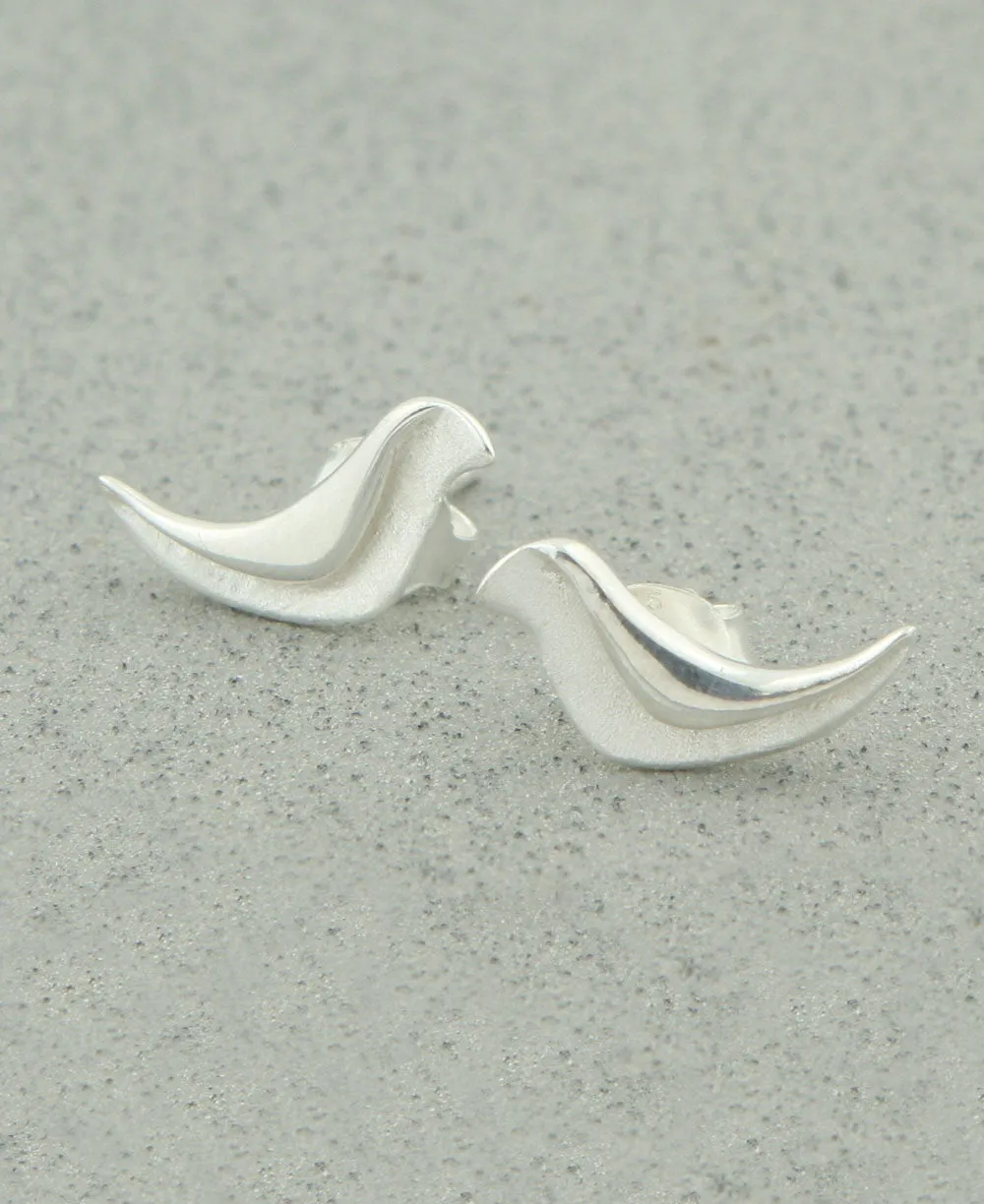 Fly Free Sterling Silver Bird Earrings