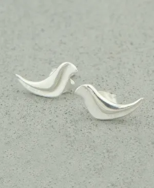 Fly Free Sterling Silver Bird Earrings