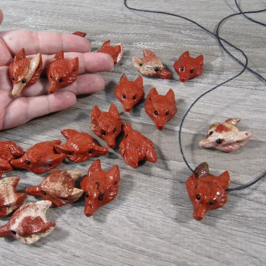 Fox Head Gemstone Pendants – Unique Animal Jewelry