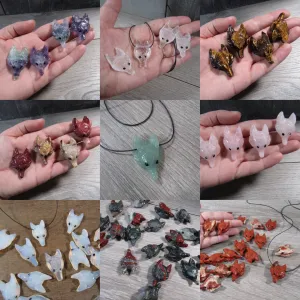 Fox Head Gemstone Pendants – Unique Animal Jewelry