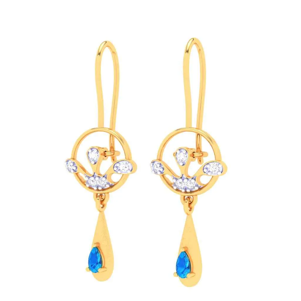 Gold Earrings With Unrivalled Design & Duo-gems From Amazea Collection