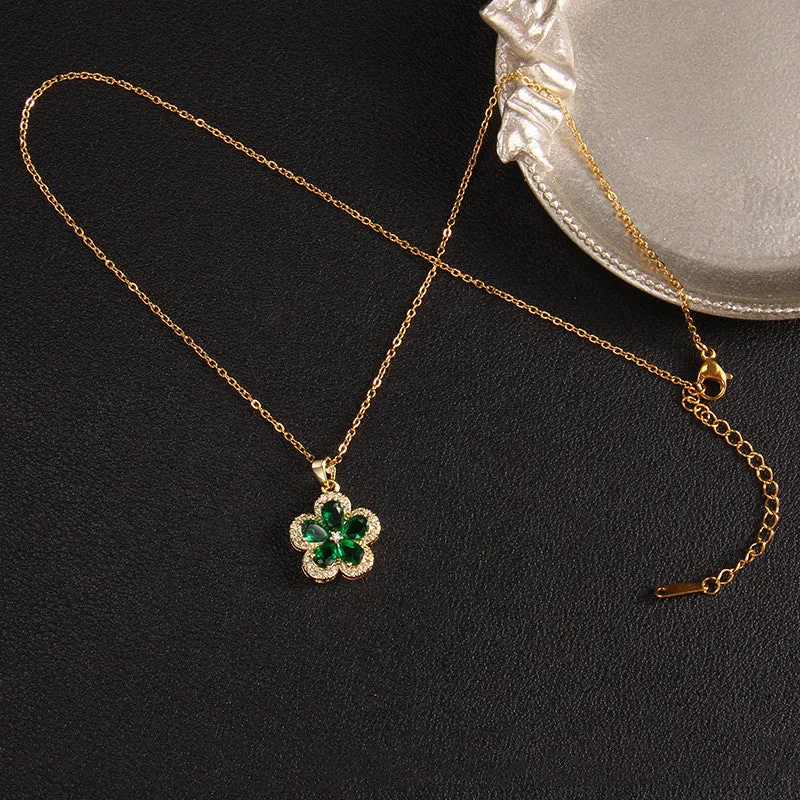 Gold Plated Charming Colorful Rhinestone Butterfly Pendant Neckalce For Women