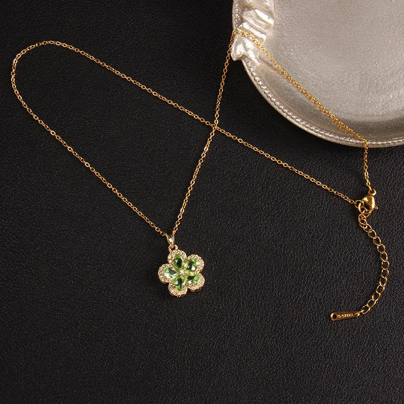 Gold Plated Charming Colorful Rhinestone Butterfly Pendant Neckalce For Women