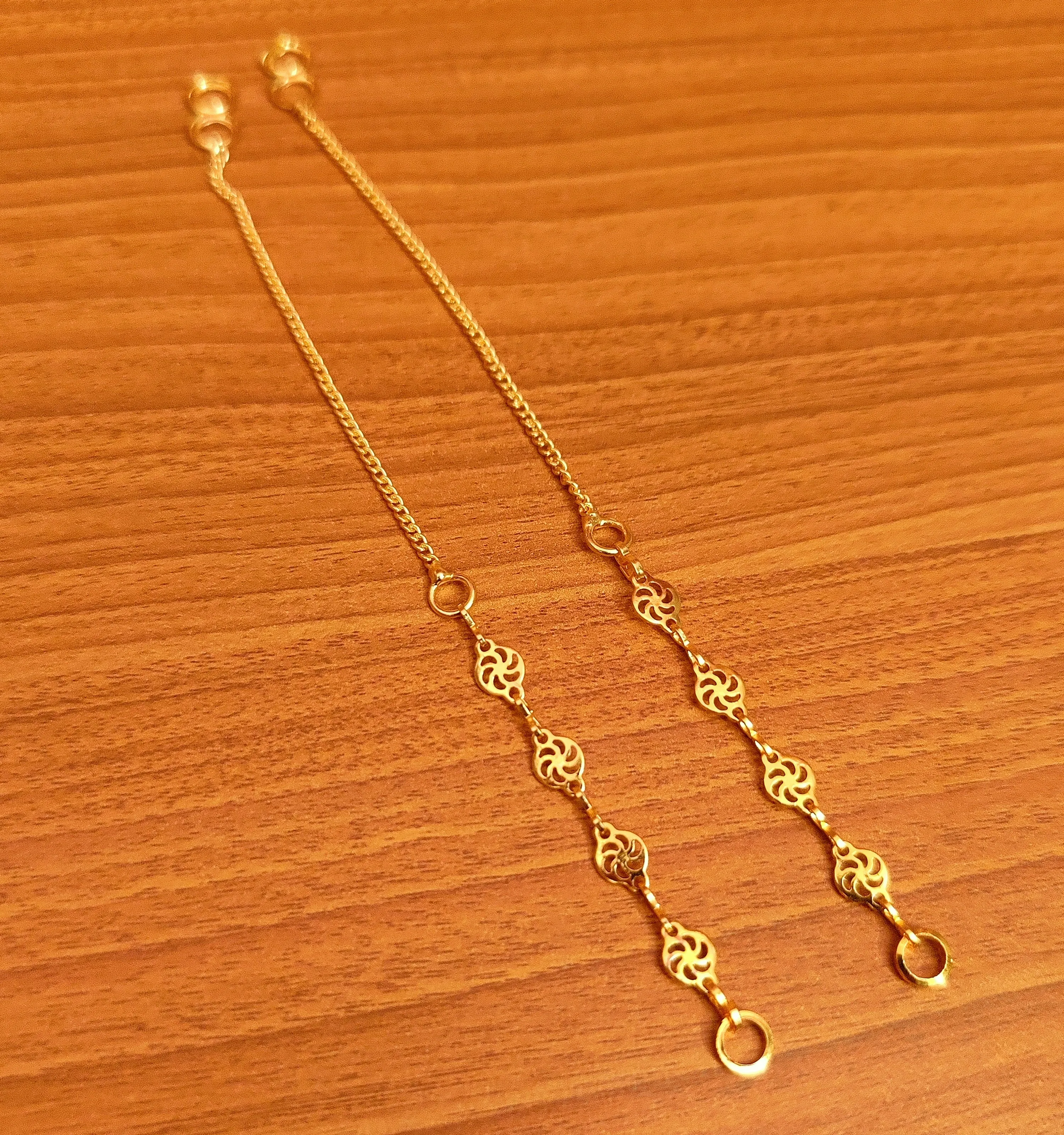 GOLD PLATED FILIGREE EAR CHAINS