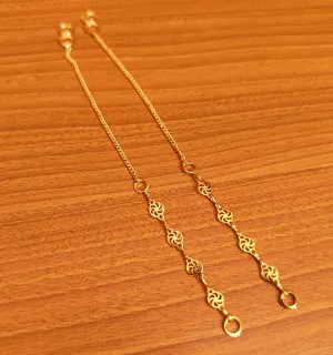 GOLD PLATED FILIGREE EAR CHAINS