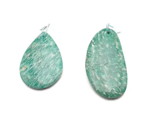 Green Amazonite Pendant Teardrop or Irregular Shape Size 50-60mm