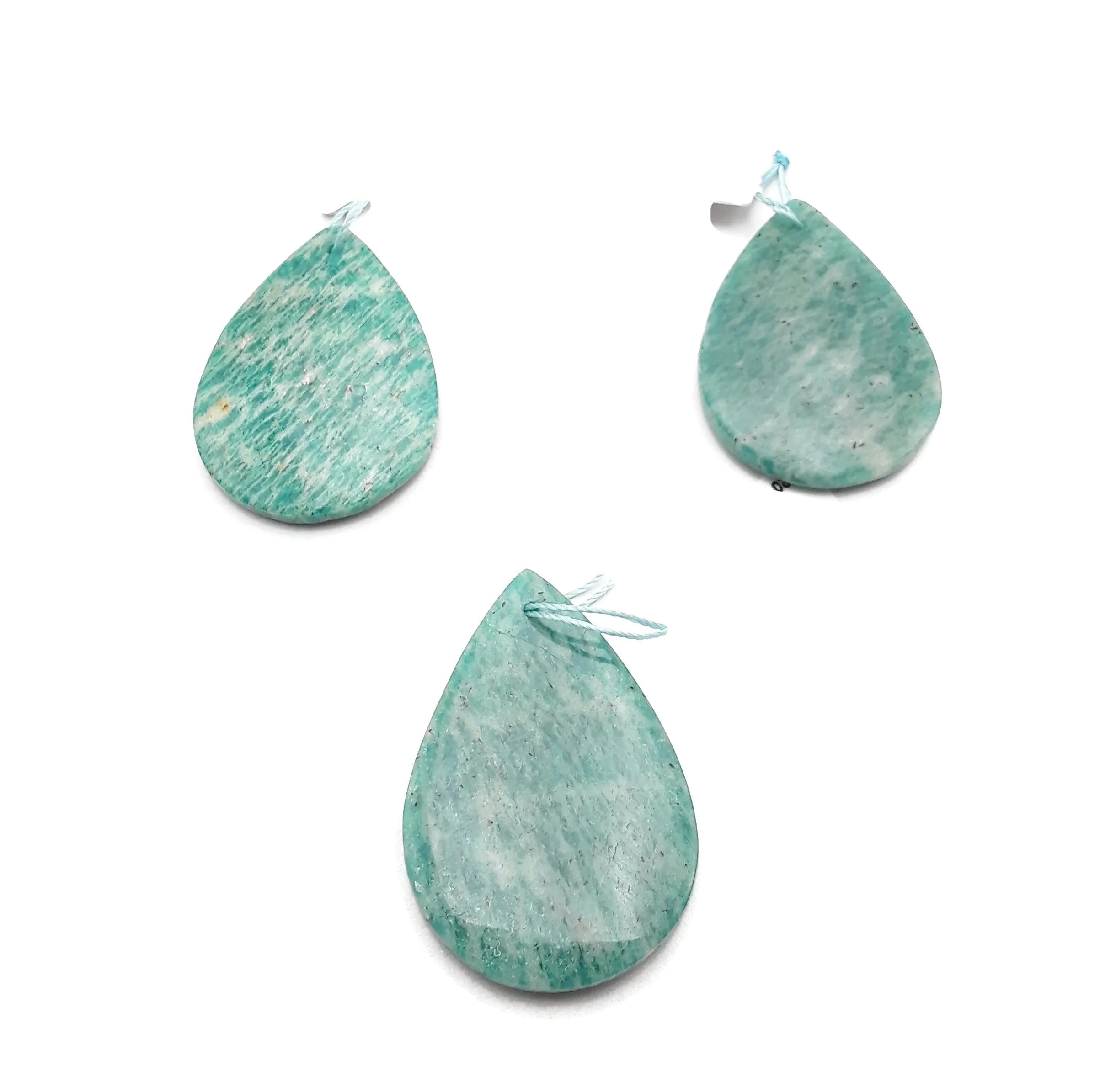 Green Amazonite Pendant Teardrop or Irregular Shape Size 50-60mm