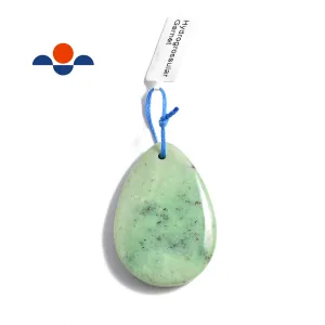 Green Hydrogrossular Garnet Pendant Teardrop or Irregular Shape Approx 30x40mm