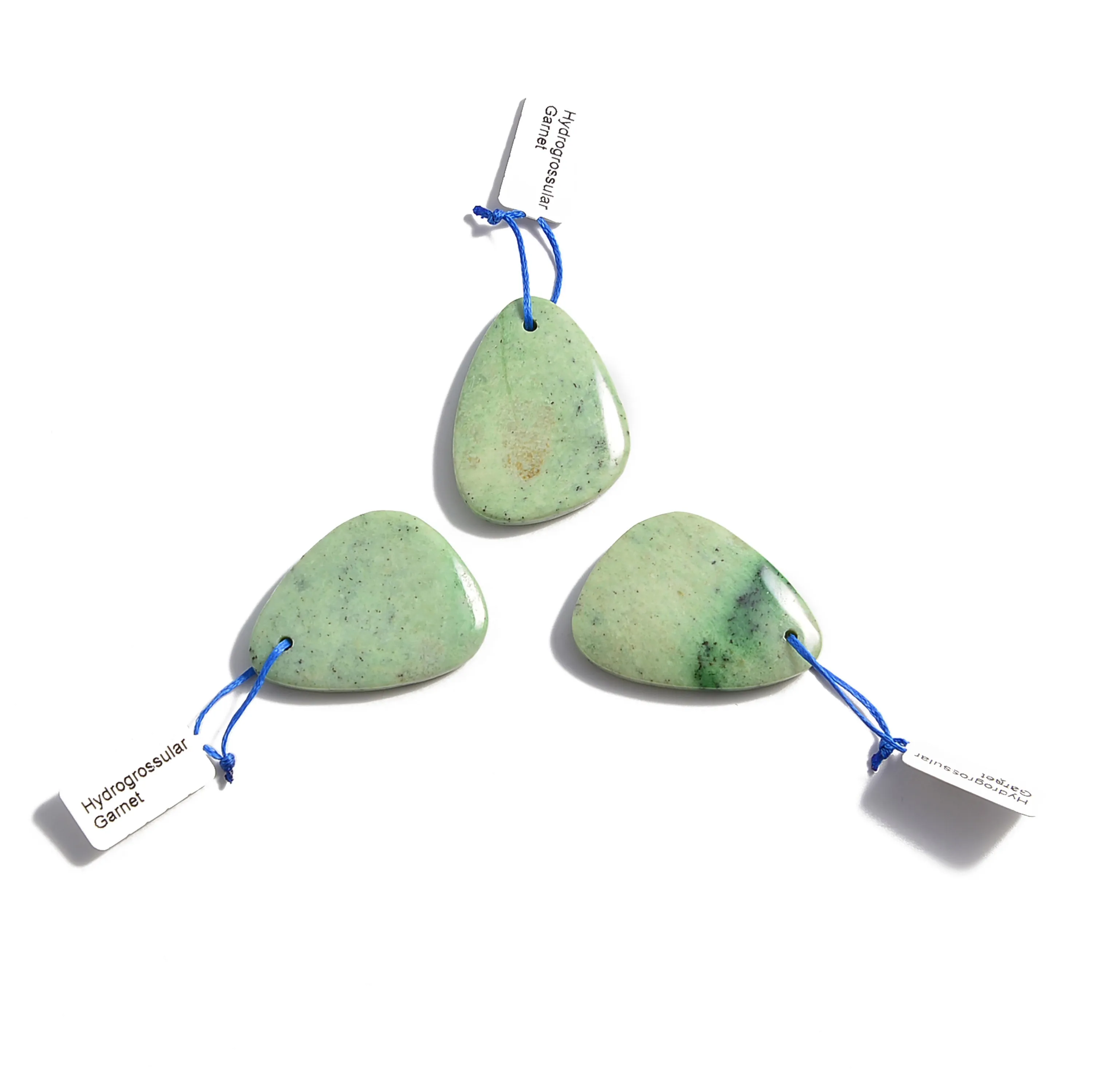 Green Hydrogrossular Garnet Pendant Teardrop or Irregular Shape Approx 30x40mm