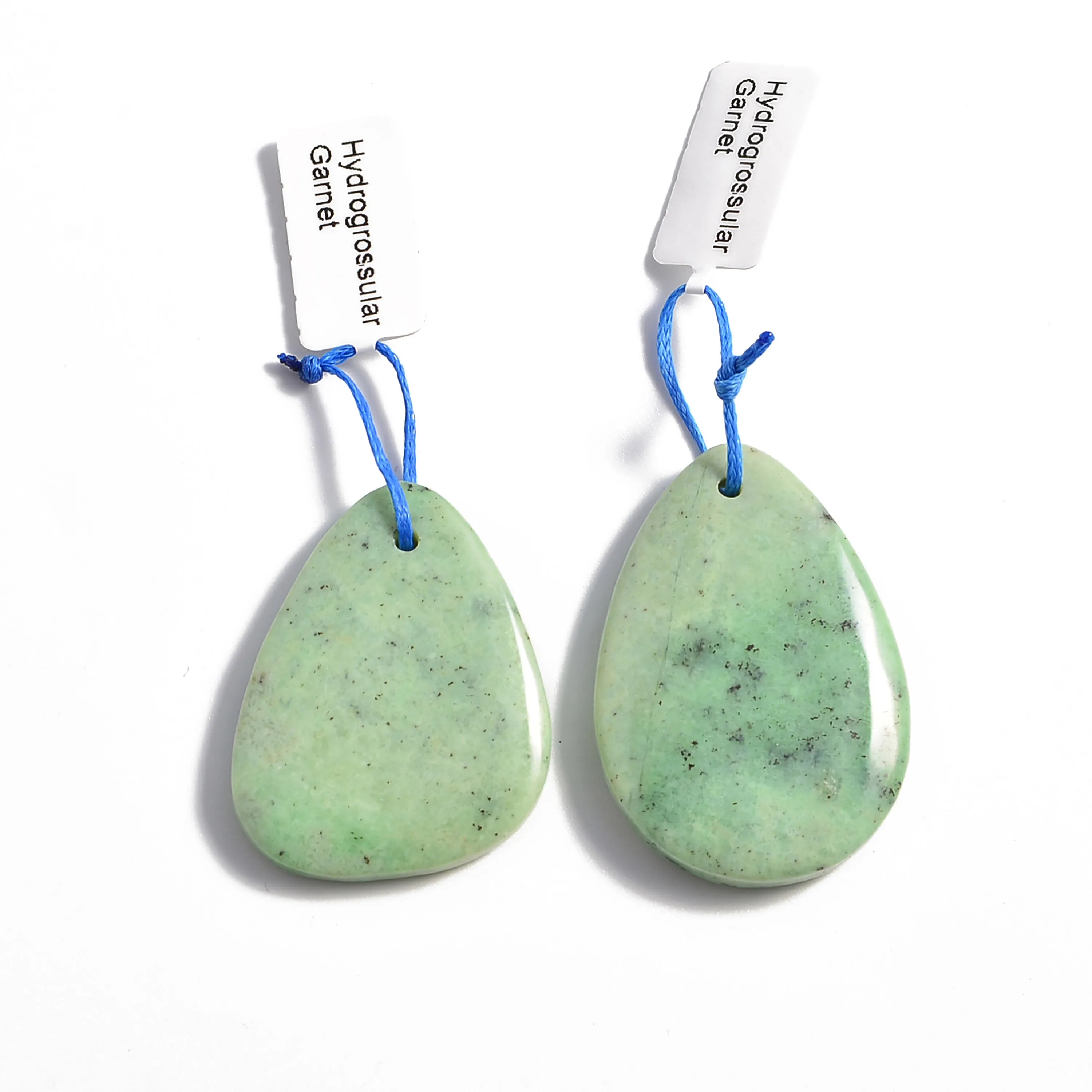 Green Hydrogrossular Garnet Pendant Teardrop or Irregular Shape Approx 30x40mm
