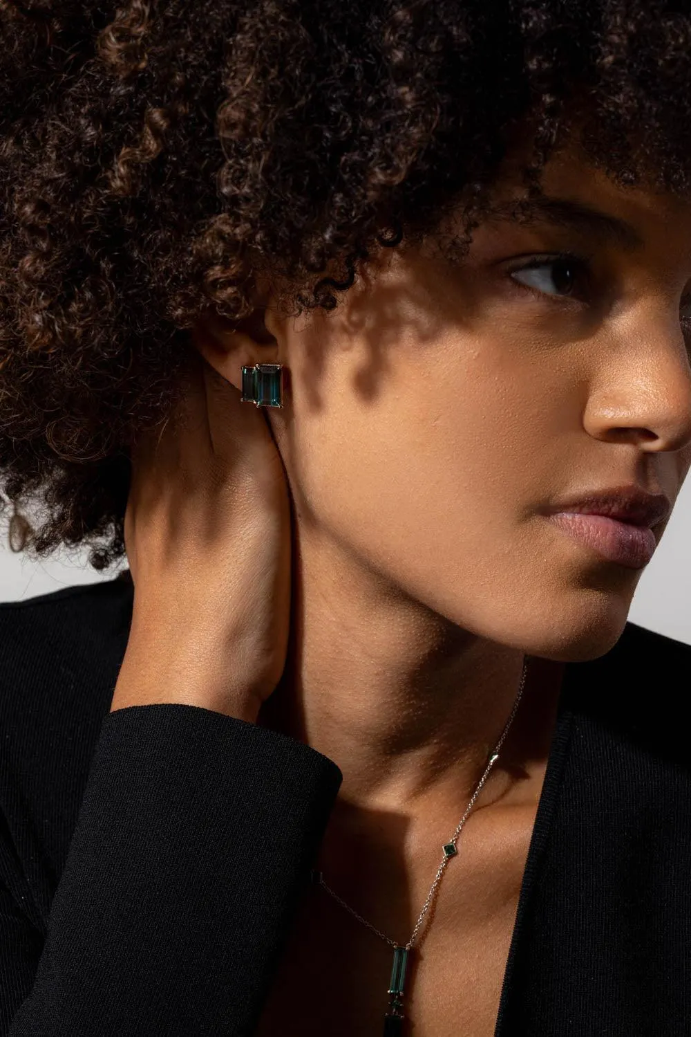 Green Tourmaline Stud Earrings