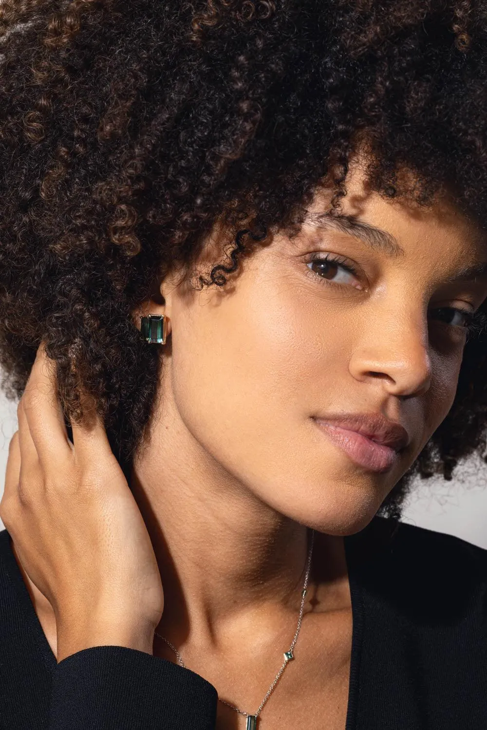 Green Tourmaline Stud Earrings