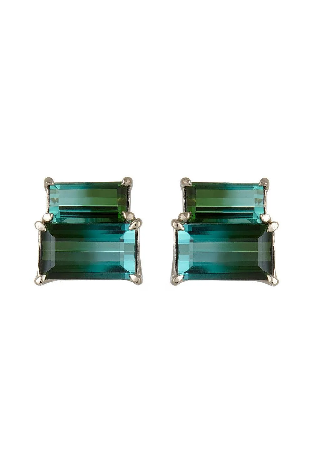 Green Tourmaline Stud Earrings