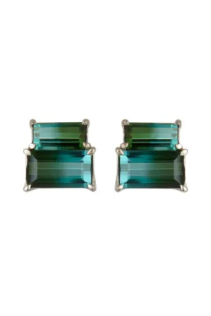 Green Tourmaline Stud Earrings
