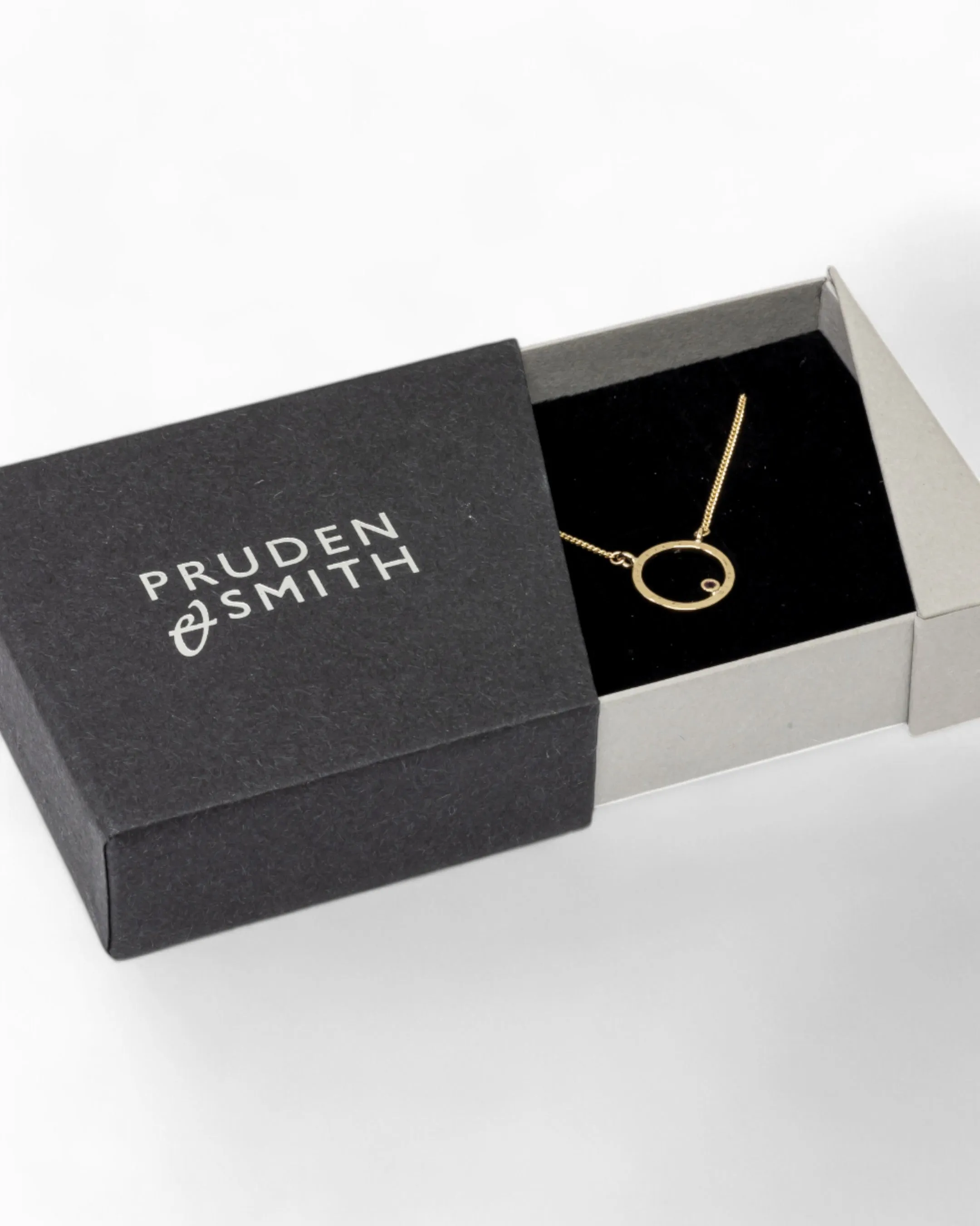 Hammered Gold Birthstone Ring Pendant
