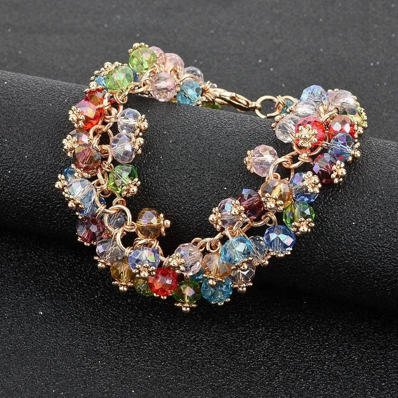 Handmade Gold Crystal Bracelets For Women Girls Best Friends Famous Brand Charm Bracelet Friendship Jewelry
