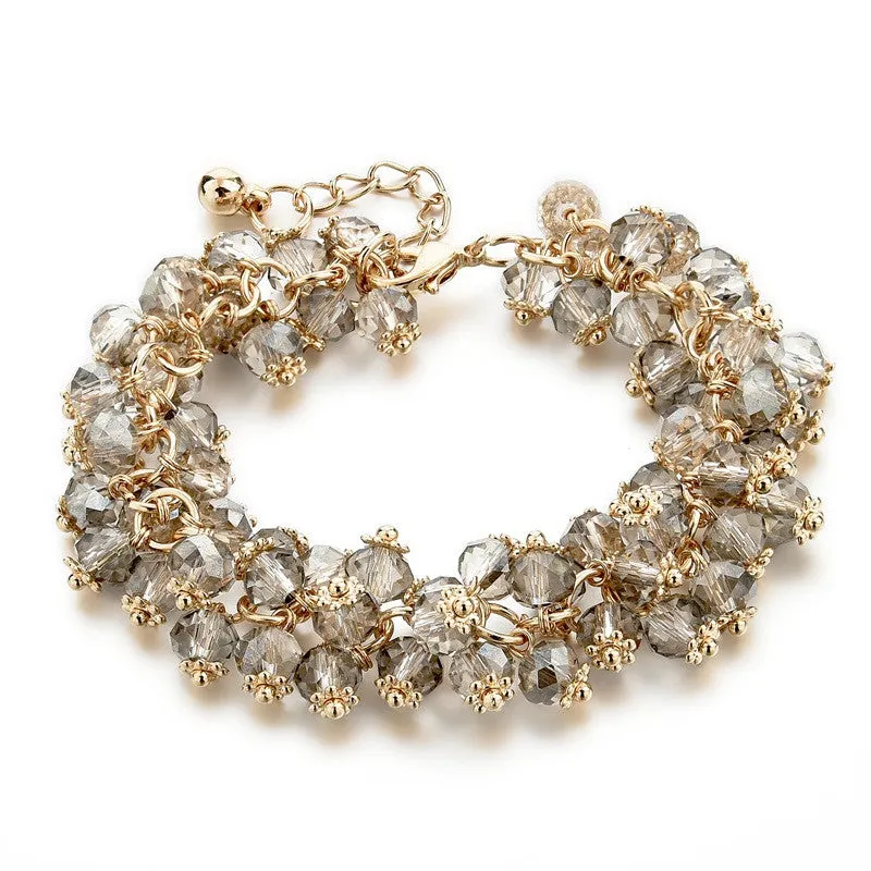 Handmade Gold Crystal Bracelets For Women Girls Best Friends Famous Brand Charm Bracelet Friendship Jewelry