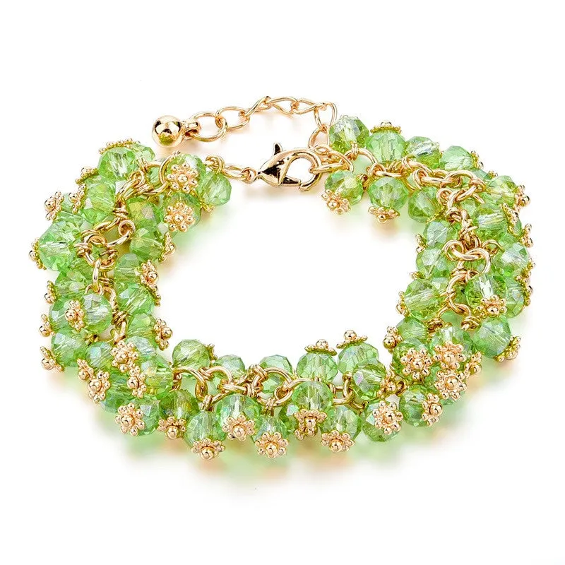 Handmade Gold Crystal Bracelets For Women Girls Best Friends Famous Brand Charm Bracelet Friendship Jewelry