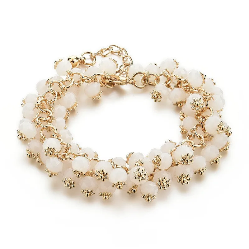 Handmade Gold Crystal Bracelets For Women Girls Best Friends Famous Brand Charm Bracelet Friendship Jewelry