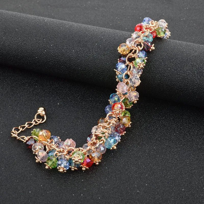 Handmade Gold Crystal Bracelets For Women Girls Best Friends Famous Brand Charm Bracelet Friendship Jewelry