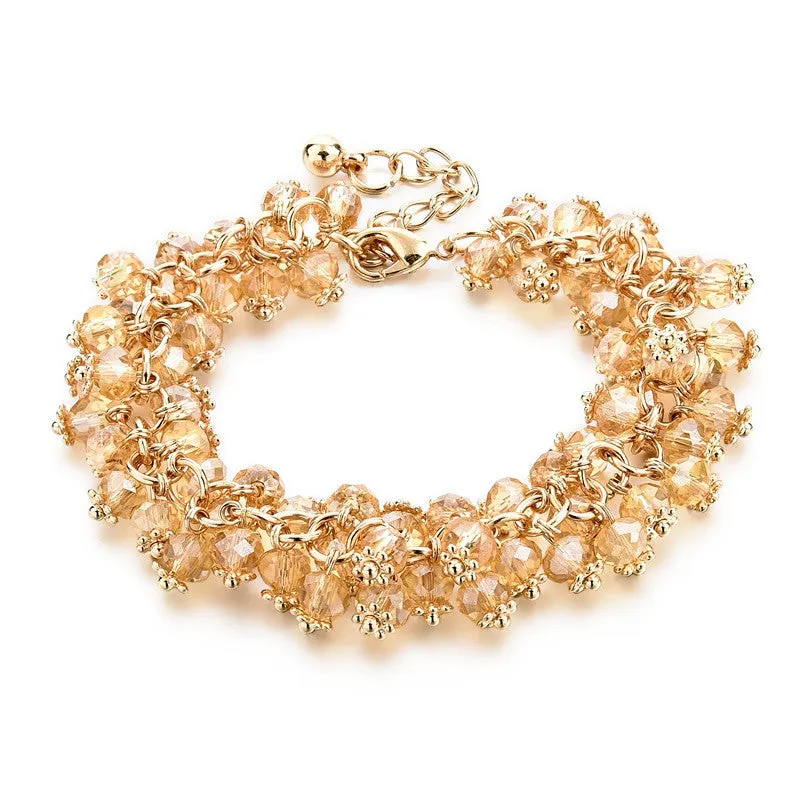 Handmade Gold Crystal Bracelets For Women Girls Best Friends Famous Brand Charm Bracelet Friendship Jewelry