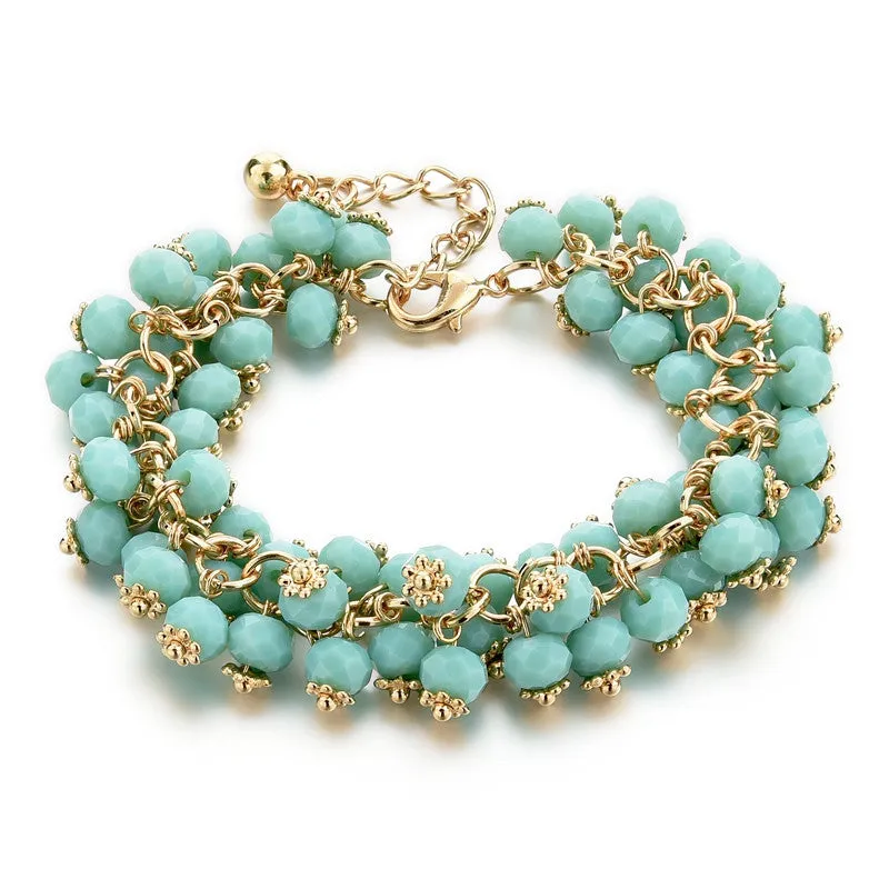 Handmade Gold Crystal Bracelets For Women Girls Best Friends Famous Brand Charm Bracelet Friendship Jewelry