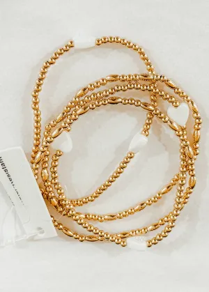 Heart Station Ball Bracelet Set
