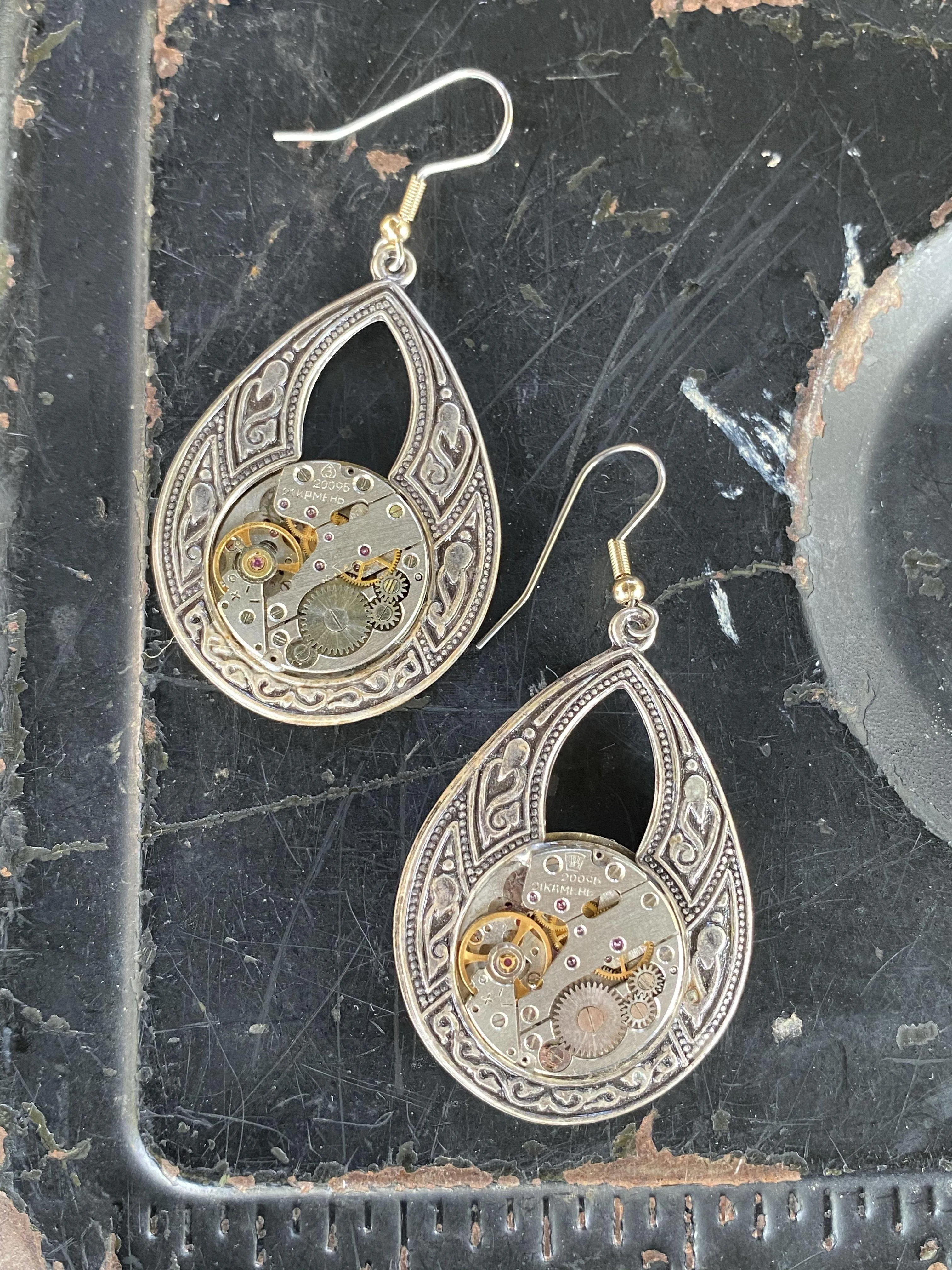 Helen, Large Oval Victorian Earrings
