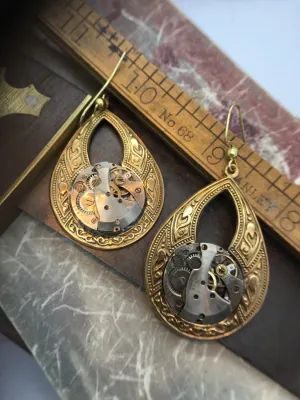 Helen, Large Oval Victorian Earrings