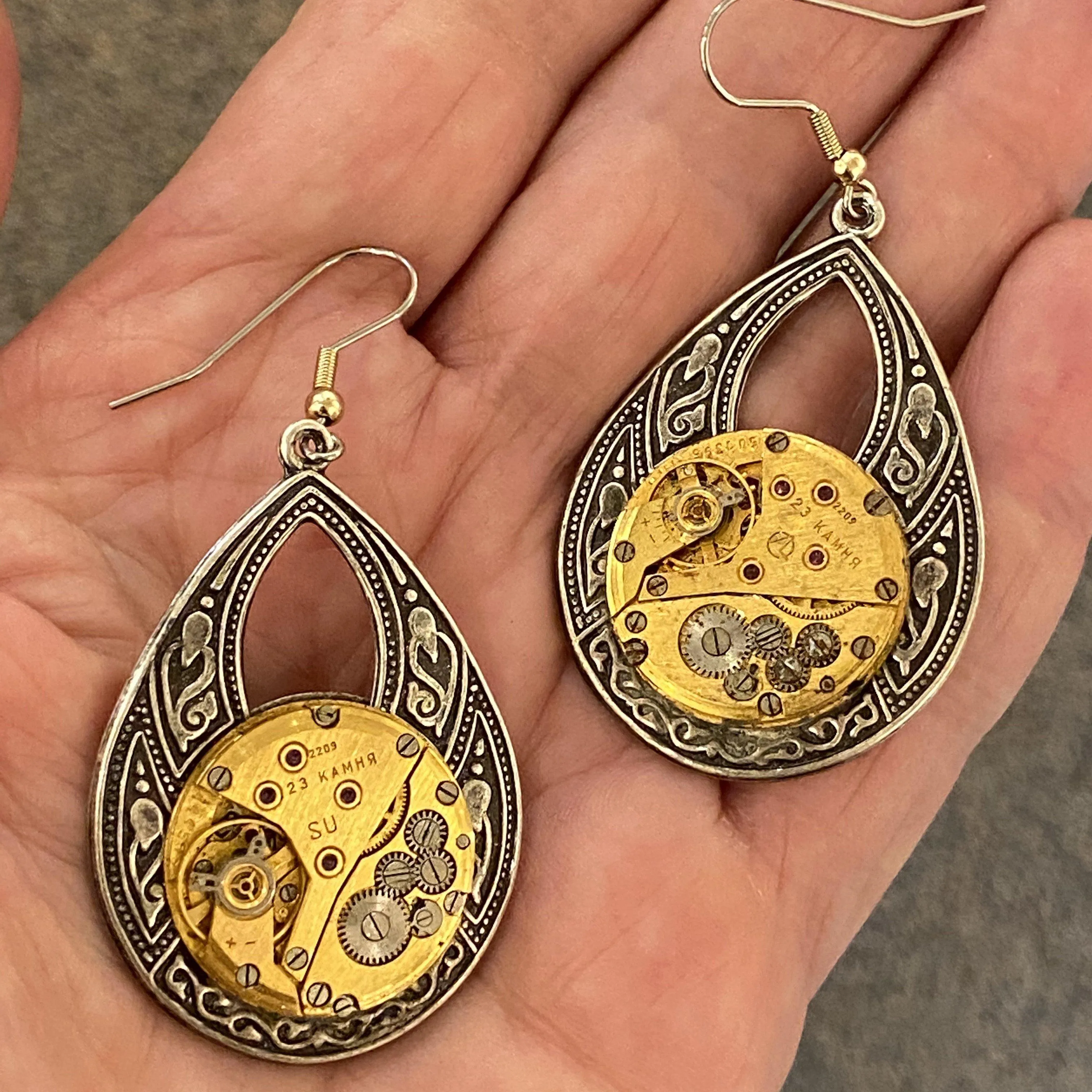 Helen, Large Oval Victorian Earrings